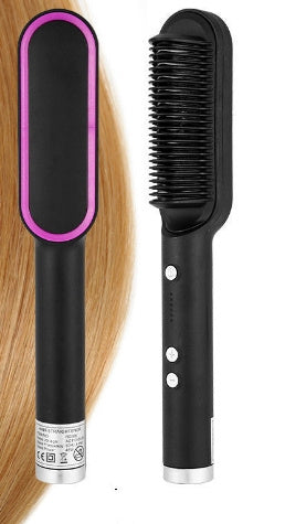 Brosse Lissante & Chauffante 2-en-1 – Lissage & Boucles Instantanés